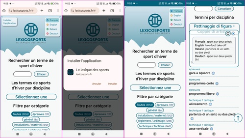 Lexicosports : Installation de l'application
