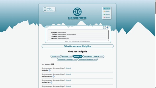 Lexicosports : Détail d'un terme