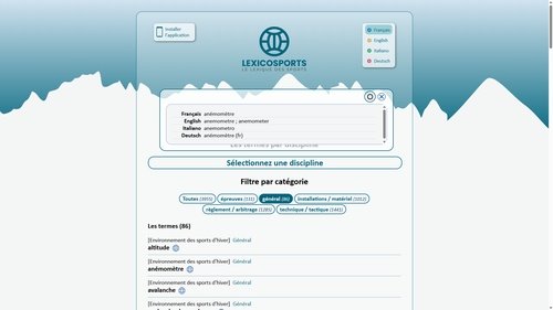 Lexicosports : Détail d'un terme